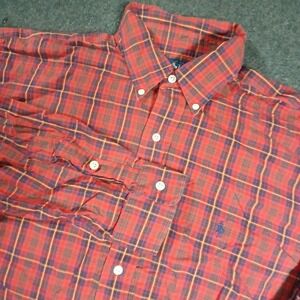 Ralph Lauren Button Down Shirt Mens XL Red Plaid Blake Long Sleeve Cotton